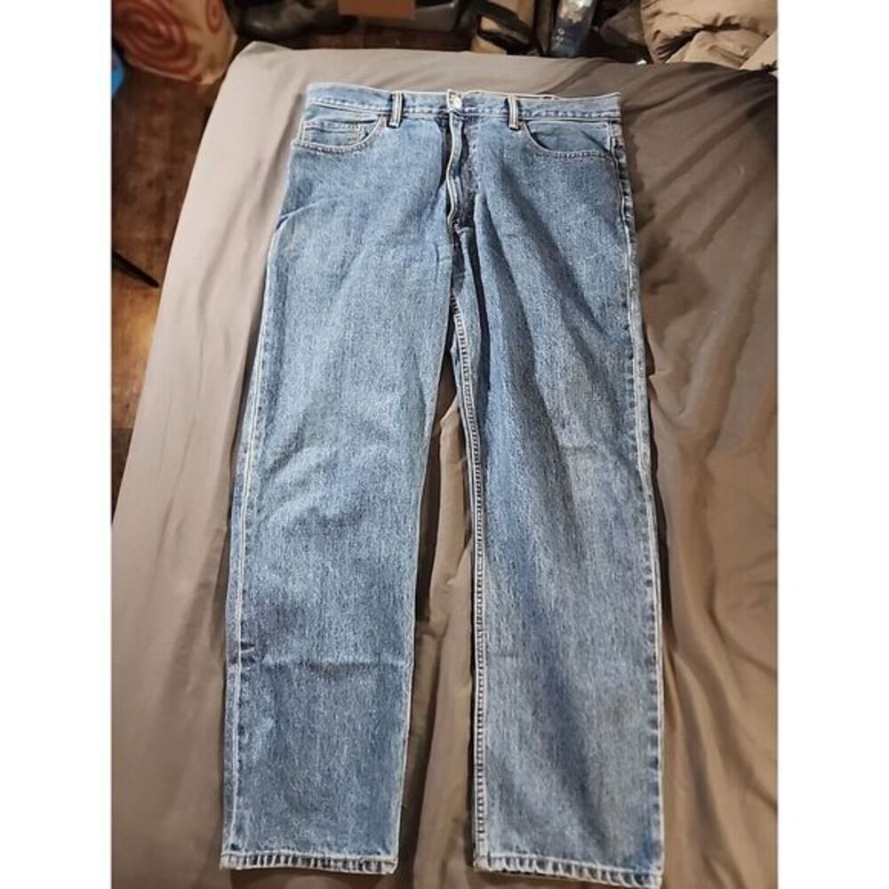 Levis 550 Jeans Mens 40X30 Blue Denim Relaxed Fit Straight Leg Medium Stone Wash